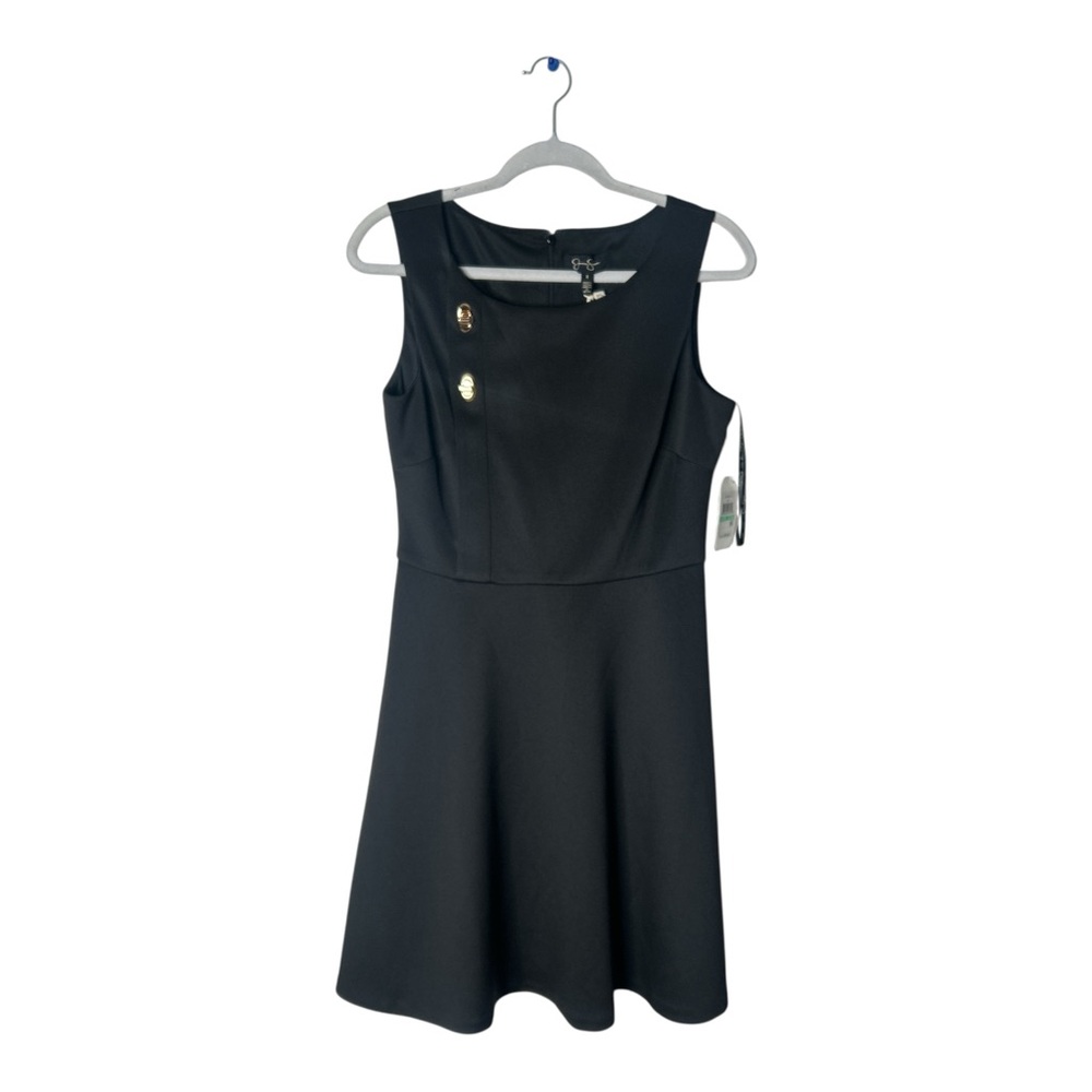 Jessica Simpson Black Ponte Knit‎ Fit & Flare Dress Sleeveless Lined Size 8
